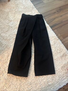 Loewe black cross-over wide leg pants